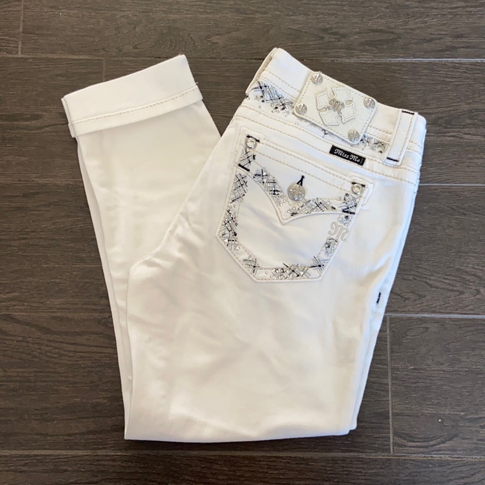White Skinny Crop MissMe Jeans